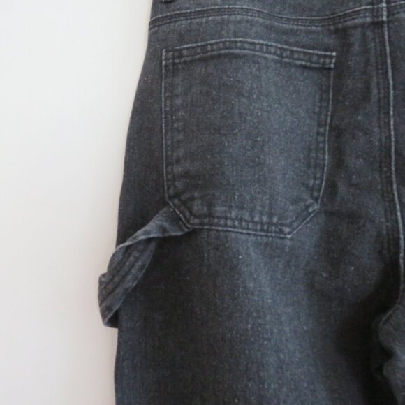 PLAYBOY Y2K Black Wide Leg High Rise Baggy Carpenter Jeans - Size 3 / 28 Waist - Picture 11 of 16